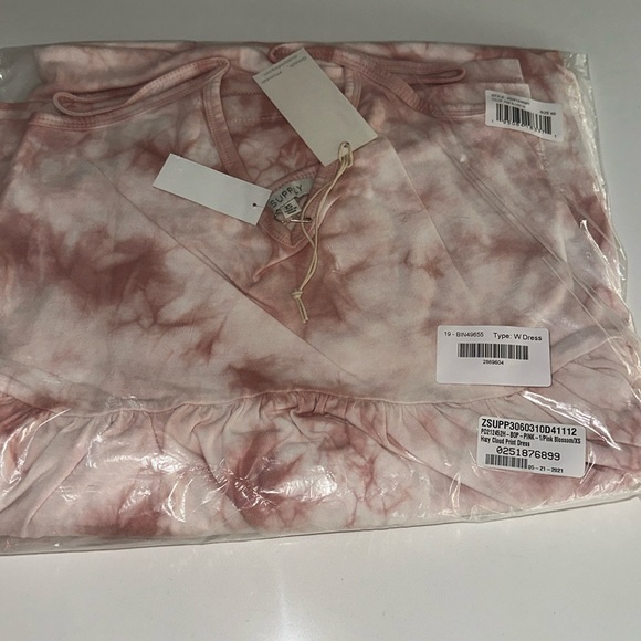 Z SUPPLY cotton hazy cloud print boho beachy maxi dress in pink blossom XS - Picture 7 of 7